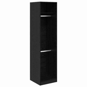 Kleiderschrank Offen mit 1 Regal aus Holzwerkstoff Schwarz Eiche 50 x 50 x 200 cm