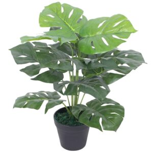 Künstliche Monstera Pflanze 45 cm Fensterblatt Dekopflanze mit Topf