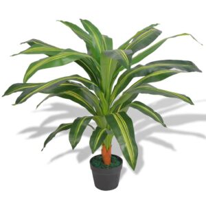 Künstliche Drachenbaum Pflanze 90 cm mit Topf dekorative Kunstpflanze grün