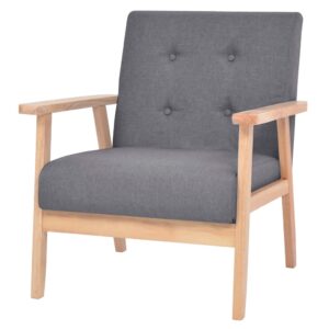 Sessel Dunkelgrau Stoff 64,5x67x73,5 cm Gepolstert Modern