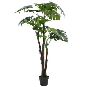 Künstliche Monstera Pflanze 130 cm Fensterblatt Dekopflanze mit Topf