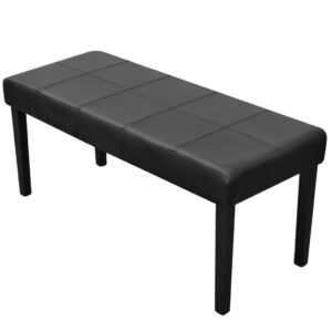 Sitzbank Kunstleder Schwarz Gepolstert 106 x 43 x 46 cm