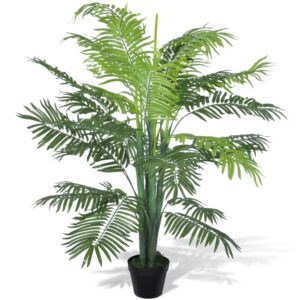 Künstliche Dattelpalme 130 cm Dekobaum realistisch mit Topf