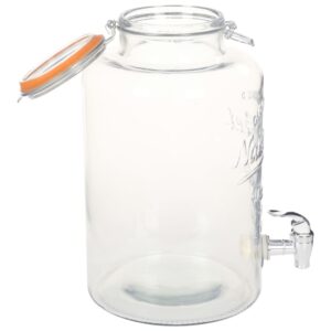 Wasserspender mit Zapfhahn Glas Transparent 18,7 x 36 cm 8L