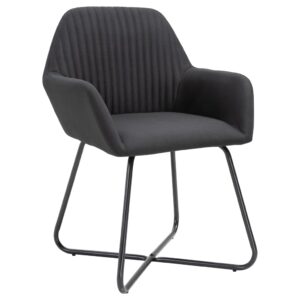 Armlehnstühle Gepolstert 2er Set Schwarz 61 x 61 x 84 cm