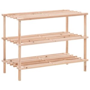 Schuhregal Holz 3 Ebenen Tannenholz 74 x 26 x 48,5 cm Schuhablage