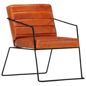Echtleder Sessel mit Armlehnen Industrial Hellbraun 52 x 70 x 71 cm