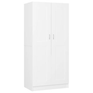 Drehtürenschrank aus Holzwerkstoff Weiß 82,5 x 51,5 x 180 cm