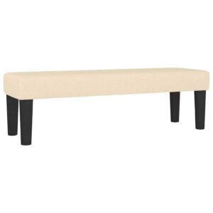 Sitzbank Creme Gepolstert Stoff Modern 100 x 30 x 30 cm