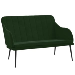 Sofa 2-Sitzer Samt Dunkelgrün mit Rückenlehne & Metallgestell 110 x 76 x 80 cm