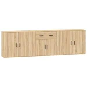 Sideboard aus Holzwerkstoff in Sonoma-Eiche 3er Set 80 x 33 x 70 cm
