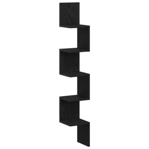 Eckregal Schwarz Eichen-Optik 20x20x127,5 cm Holzwerkstoff 5 Ablagen Modern