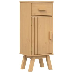 Badezimmerschrank Kiefer Massivholz Braun mit Schublade & Tür 35 x 30 x 90 cm