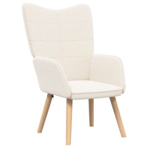 Relaxsessel Creme aus Sherpa-Stoff 62x67x95,5 cm Modern Sessel
