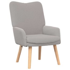 Relaxsessel Hellgrau 63x67x94 cm aus Schafstoff und Sperrholz Modern Sessel