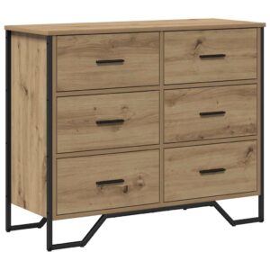 Kommode Artisan-Eiche mit 6 Schubladen aus Holzwerkstoff 91 x 35,5 x 74,5 cm