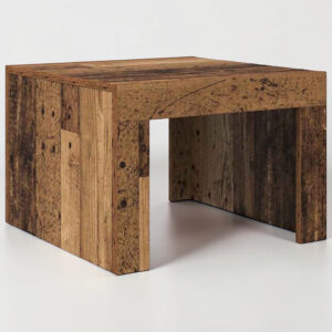 Quadratischer Wohnzimmertisch in Altholz – 50×50×35 cm, robust & modern