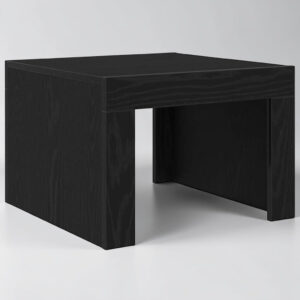 Quadratischer Wohnzimmertisch in Schwarz-Eichen-Optik – 50×50×35 cm, robust & modern