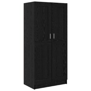 Drehtürenschrank aus Holzwerkstoff Schwarz Eiche 82,5 x 51,5 x 180 cm