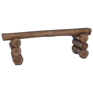 Sitzbank Teak Massivholz Natur Rustikal 110 x 30 x 34 cm