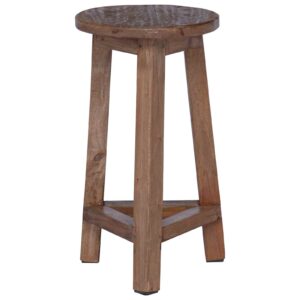 Hocker Mahagoni Holz Braun 28 x 28 x 50 cm