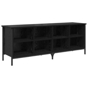 Schuhschrank Schwarz Eichen-Optik 131x35x50 cm Industrial Design
