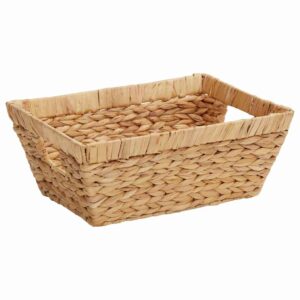 2er Set Aufbewahrungskörbe Wasserhyazinthe Natur mit Griff 38 x 28 x 15 cm