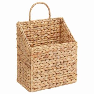 Hängender Aufbewahrungskorb Wasserhyazinthe Natur mit Griff 30 x 17,5 x 49,5 cm