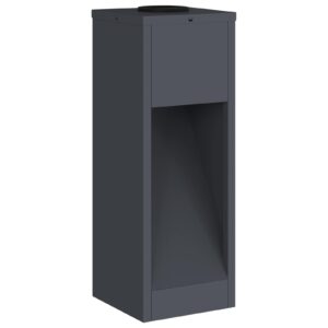 2er Set Solar LED Wegeleuchten Dunkelgrau aus Stahl 18 x 18 x 50 cm
