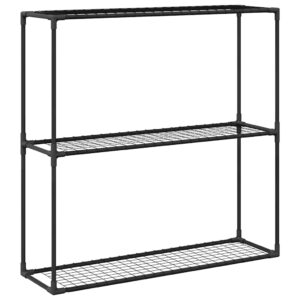3-stöckiger Pflanzenständer Stahl Schwarz 100 x 32 x 102 cm Outdoor