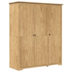 Kleiderschrank 3 Türen aus Holzwerkstoff Modern Braun 146 x 53,5 x 173 cm