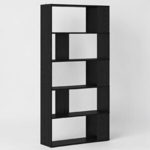 Bücherregal 80 X 24 X 159 Cm Holzwerkstoff in Schwarz Eichen-Optik