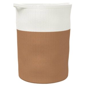 Aufbewahrungskorb aus Baumwolle Weiß Braun 49 x 65 cm