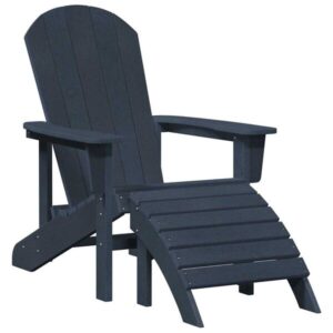 Adirondack Gartenstuhl Dunkelblau aus HDPE mit Fußstütze 82 × 74 × 92 cm