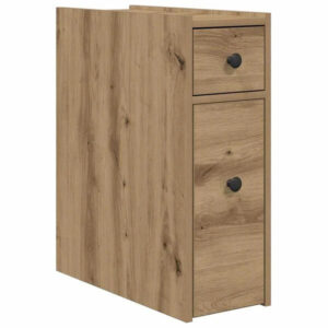 Badschrank Artisan-Eiche aus Holz Massiv Wandmontage mit Schublade 80 x 18 x 60 cm