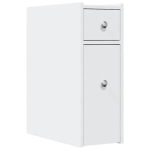 Badschrank aus Holz Massiv Weiß Wandmontage mit Schublade 80 x 18 x 60 cm