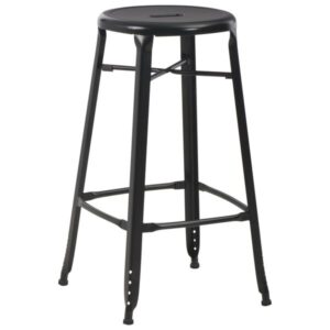 2er Set Barhocker Schwarz Stahl Industrial Design 42 x 42 x 71 cm