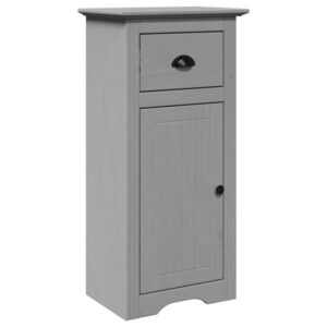 Badezimmerschrank Holz Massiv Grau mit Schublade & Tür 44 x 30 x 90 cm