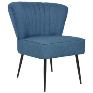 Cocktailsessel Retro Design Blau Stoff & Holz 64 x 73 x 81 cm