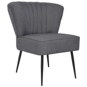 Cocktailsessel Retro Design Dunkelgrau Stoff & Holz 64 x 73 x 81 cm