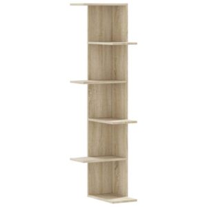 Wand-Eckregal Sonoma Eiche 36,5x36,5x140 cm Holzwerkstoff 5 Ablagen