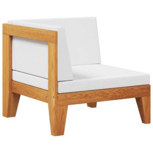 Ecksofa Lounge Holz Akazie Massiv Natur Weiß 68,5 x 68,5 x 62 cm
