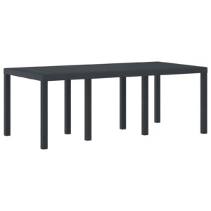 Gartentisch aus Poly-Rattan mit Stahlrahmen Schwarz 200 x 100 x 73 cm