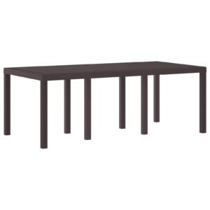 Gartentisch aus Poly-Rattan mit Stahlrahmen Braun 200 x 100 x 73 cm