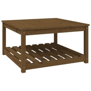 Gartentisch mit Ablage Holz Kiefer Massiv Braun 121 x 82,5 x 45 cm