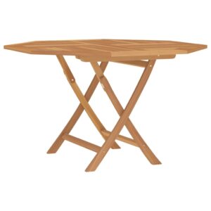 Klappbarer Gartentisch Oktagon Teakholz Massiv Natur 110 x 110 x 75 cm
