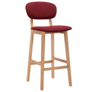 2er Set Barhocker Weinrot Stoff Buchenholz 45 x 47 x 92 cm