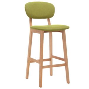 2er Set Barhocker Grün Stoff Buchenholz 45 x 47 x 92 cm