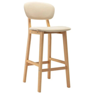 2er Set Barhocker Creme Stoff Buchenholz 45 x 47 x 92 cm