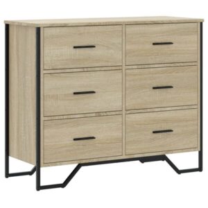 Kommode Sonoma Eiche mit 6 Schubladen aus Holzwerkstoff  91 x 35,5 x 74,5 cm